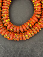 Designer Fused Krobo Rondelle Recycled Glass Beads | Authentic Ghana African Glass Beads | Jewelry Making Supplies
