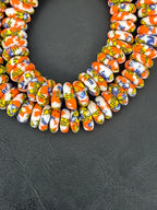 Festival Mosaic Fused Krobo Rondelle Beads | Handmade Recycled Glass Beads from Ghana | 95–99 Beads