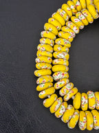 Sunlit Confetti Fused Krobo Rondelle Recycled Glass Beads | Handmade African Glass Beads | Aadampo African Beads