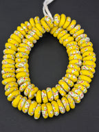 Sunlit Confetti Fused Krobo Rondelle Recycled Glass Beads | Handmade African Glass Beads | Aadampo African Beads
