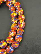 Authentic Fused Krobo Recycled Glass Beads 12–14mm | Multicolor African Glass Beads | Handmade in Ghana