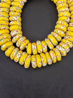 Sunlit Confetti Fused Krobo Rondelle Recycled Glass Beads | Handmade African Glass Beads | Aadampo African Beads