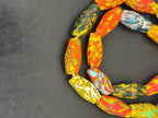 Multicolor XL Fused Krobo Recycled Glass Beads, Handmade African Glass Beads, Ghana Statement Jewelry Supplies