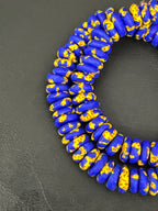 Authentic Royal Blue Fused Krobo Rondelle Glass Beads for Jewelry Designers | Ghana Artisan Collection