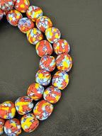 Fused Krobo Recycled Glass Beads 12–14mm | Handmade African Glass Beads from Ghana | Sustainable Designer Jewelry Beads