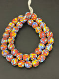 Fused Krobo Recycled Glass Beads 12–14mm | Handmade African Glass Beads from Ghana | Sustainable Designer Jewelry Beads