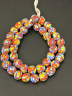 Fused Krobo Recycled Glass Beads 12–14mm | Handmade African Glass Beads from Ghana | Sustainable Designer Jewelry Beads