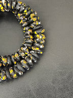 Midnight Heritage Fused Krobo Rondelle Recycled Glass Beads | Handmade Ghana African Glass Beads | 95–99 Beads per Strand