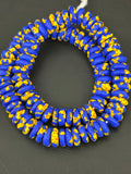 Authentic Royal Blue Fused Krobo Rondelle Glass Beads for Jewelry Designers | Ghana Artisan Collection