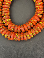 Designer Fused Krobo Rondelle Recycled Glass Beads | Authentic Ghana African Glass Beads | Jewelry Making Supplies