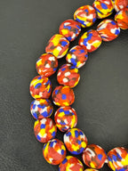 Authentic Fused Krobo Recycled Glass Beads 12–14mm | Multicolor African Glass Beads | Handmade in Ghana