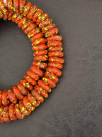 Designer Fused Krobo Rondelle Recycled Glass Beads | Authentic Ghana African Glass Beads | Jewelry Making Supplies