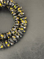 Midnight Heritage Fused Krobo Rondelle Recycled Glass Beads | Handmade Ghana African Glass Beads | 95–99 Beads per Strand