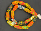 Multicolor XL Fused Krobo Recycled Glass Beads, Handmade African Glass Beads, Ghana Statement Jewelry Supplies