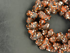 XL Cocoa Ember Canoe-Shaped Krobo Powdered Glass Beads | Brown, Rust & Ivory Recycled Glass Beads | Handmade African Beads from Ghana