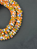Festival Mosaic Fused Krobo Rondelle Beads | Handmade Recycled Glass Beads from Ghana | 95–99 Beads
