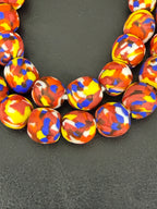Authentic Fused Krobo Recycled Glass Beads 12–14mm | Multicolor African Glass Beads | Handmade in Ghana