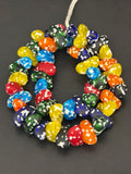 XL Multicolor Canoe-Shaped Krobo Powdered Glass Beads – Rainbow Mosaic African Recycled Glass Beads | Handmade Ghana Glass Beads | Statement Jewelry Beads Strand