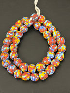Fused Krobo Recycled Glass Beads 12–14mm | Handmade African Glass Beads from Ghana | Sustainable Designer Jewelry Beads