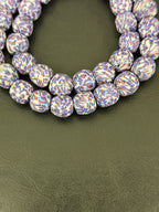 Authentic Mosaic Fused Krobo Recycled Glass Beads | Handmade Ghana African Glass Beads | 12–14mm