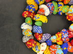 XL Designer Mix Canoe-Shaped Krobo Powdered Glass Beads | Assorted Multicolor Recycled Glass Beads | Handmade African Beads from Ghana