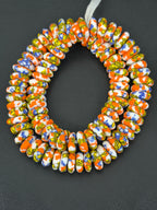 Golden Yellow Organic Rondelle handcrafted Ghanaian recycled glass beads