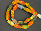 Multicolor XL Fused Krobo Recycled Glass Beads, Handmade African Glass Beads, Ghana Statement Jewelry Supplies