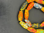 Multicolor XL Fused Krobo Recycled Glass Beads, Handmade African Glass Beads, Ghana Statement Jewelry Supplies