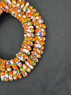 Festival Mosaic Fused Krobo Rondelle Beads | Handmade Recycled Glass Beads from Ghana | 95–99 Beads