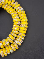 Sunlit Confetti Fused Krobo Rondelle Recycled Glass Beads | Handmade African Glass Beads | Aadampo African Beads