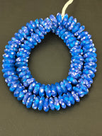 Golden Yellow Organic Rondelle handcrafted Ghanaian recycled glass beads
