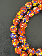 Authentic Fused Krobo Recycled Glass Beads 12–14mm | Multicolor African Glass Beads | Handmade in Ghana