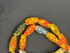 Multicolor XL Fused Krobo Recycled Glass Beads, Handmade African Glass Beads, Ghana Statement Jewelry Supplies