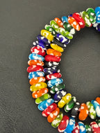 Authentic Multicolor Fused Krobo Rondelle Glass Beads | Handcrafted Ghana Designer Collection