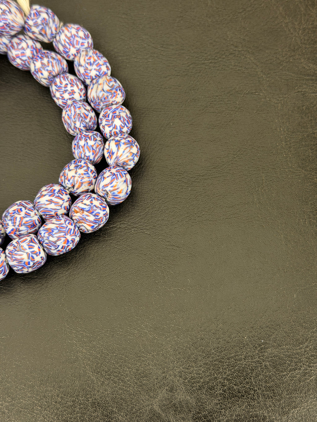 Authentic Mosaic Fused Krobo Recycled Glass Beads | Handmade Ghana African Glass Beads | 12–14mm