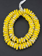 Sunlit Confetti Fused Krobo Rondelle Recycled Glass Beads | Handmade African Glass Beads | Aadampo African Beads