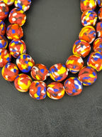 Authentic Fused Krobo Recycled Glass Beads 12–14mm | Multicolor African Glass Beads | Handmade in Ghana