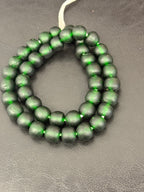 Lime Green Hand-Painted Krobo Rondelle Glass Beads & Emerald Green Pocket Glass Beads | Handmade in Ghana