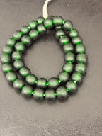 Lime Green Hand-Painted Krobo Rondelle Glass Beads & Emerald Green Pocket Glass Beads | Handmade in Ghana