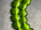 African Glass Bead Bundle – Multicolor Painted Rondelles with Lime Green Pocket Glass Beads