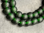 Lime Green Hand-Painted Krobo Rondelle Glass Beads & Emerald Green Pocket Glass Beads | Handmade in Ghana