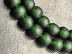 Lime Green Hand-Painted Krobo Rondelle Glass Beads & Emerald Green Pocket Glass Beads | Handmade in Ghana