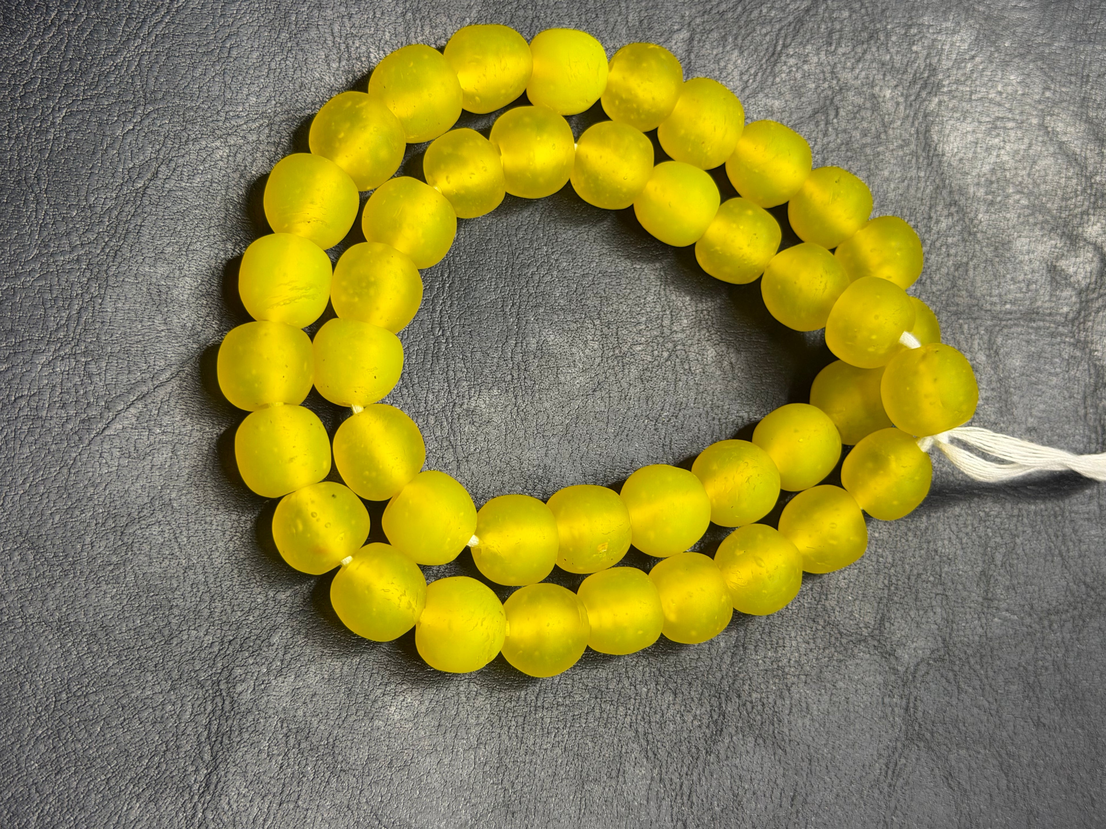 AADAMPO Curator Bundle | Red Hand-Painted Krobo Fused Glass Rondelle Beads & Yellow Krobo Pocket Glass Beads | Designer Collection | Ghana