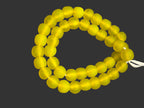 Golden Sunrise Krobo Pocket Glass Beads | Handcrafted Ghana Recycled Glass Beads | Frosted Yellow Artisan Beads