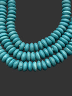 Ashanti Glass Rondelle Beads – Coastal Lagoon Teal Recycled Glass Beads | Large Hole African Glass Beads Handcrafted in Ghana