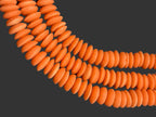 Ashanti Glass Rondelle Beads – Vibrant Orange Recycled Glass Beads | Large Hole African Glass Beads Handcrafted in Ghana