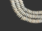 Ashanti Glass Rondelle Beads – Archive Ivory Gray Recycled Glass Beads | Large Hole African Glass Beads Handcrafted in Ghana