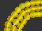 Golden Sunrise Krobo Pocket Glass Beads | Handcrafted Ghana Recycled Glass Beads | Frosted Yellow Artisan Beads