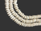 Ashanti Glass Rondelle Beads – Ivory White Recycled Glass Beads | Handcrafted Ghanaian Glass Bead Strand