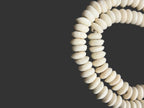 Ashanti Glass Rondelle Beads – Ivory White Recycled Glass Beads | Handcrafted Ghanaian Glass Bead Strand